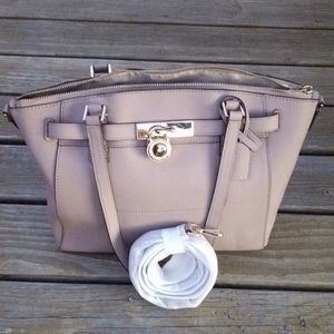 NWOT  Michael Kors Pink Hamilton Satchel Crossbody Bag